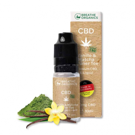 Breathe Organics - CBD E-Liquid 0,3% (30mg) - 10ml Vanille & Matcha Grüner Tee