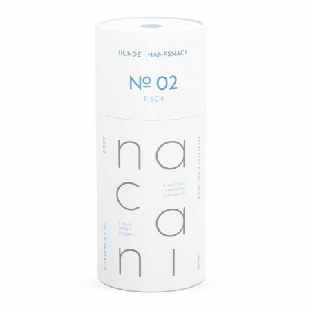 nacani – Hanf-Leckerli – Fisch – mit natürlichem CBD-Anteil Papierdose 120g/360g 360 g
