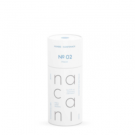 nacani – Hanf-Leckerli – Fisch – mit natürlichem CBD-Anteil Papierdose 120g/360g 120 g